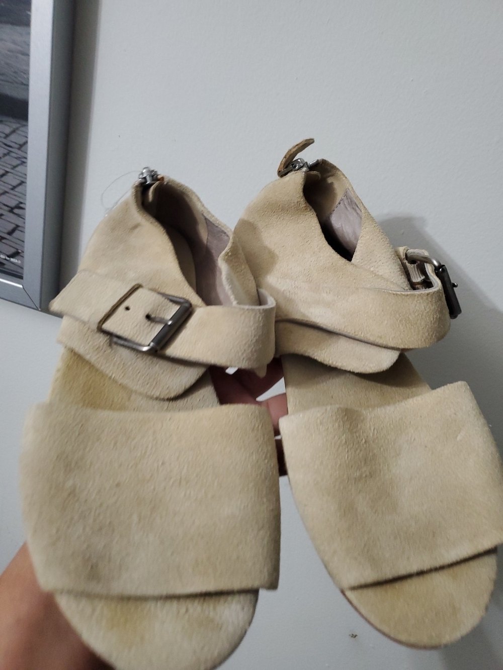 Marsell Beige Suede Ankle Strap Sandals